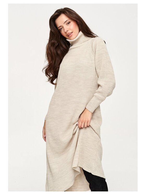 Makadamia Makadamia Sweter S181 Beżowy Loose Fit