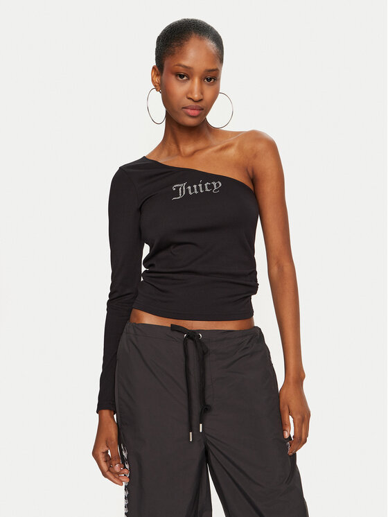 Juicy Couture Juicy Couture Блузка Nella JCWCT24310 Чорний Slim Fit