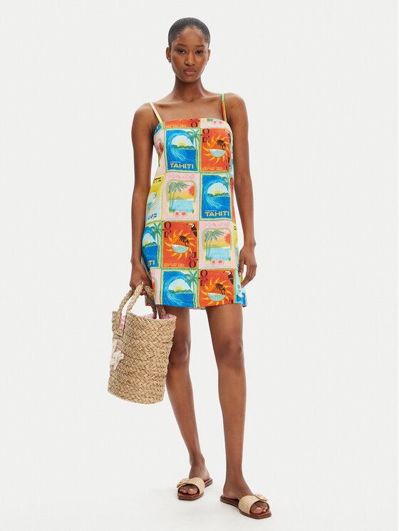 Roxy Roxy Letné šaty Atlas Playa Blanca ERJWD03860 Farebná Regular Fit