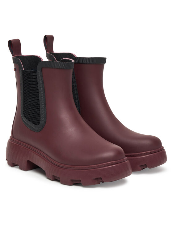 Tommy Hilfiger Tommy Hilfiger Gumene čizme Flag Ankle Warm Lining FW0FW08974 Tamnocrvena
