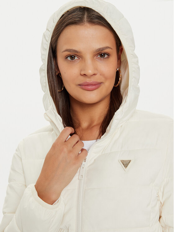 Guess Guess Télikabát New Aleta V4YL05 WF3X0 Ekru Regular Fit