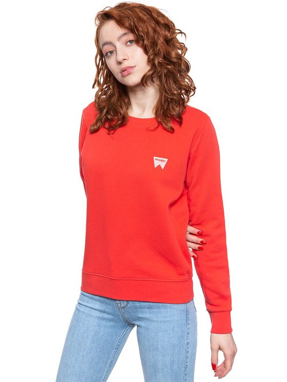 Wrangler Wrangler Felpa CREW SWEAT Rosso Regular Fit
