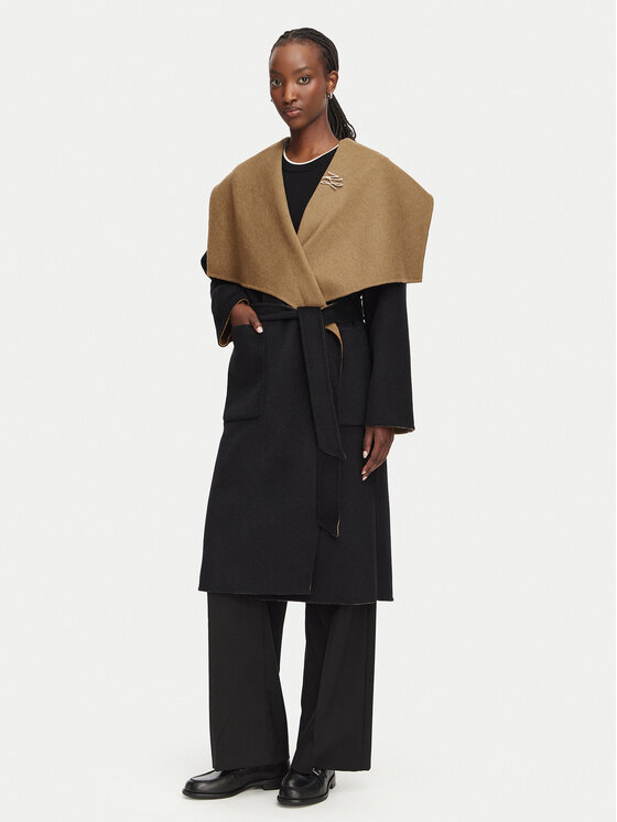 KARL LAGERFELD Вълнено палто B3W15030 Кафяв Relaxed Fit