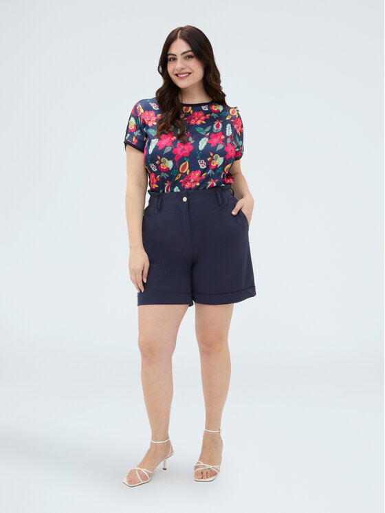 Fiorella Rubino Fiorella Rubino Szorty materiałowe P032L002380N034 Niebieski Regular Fit