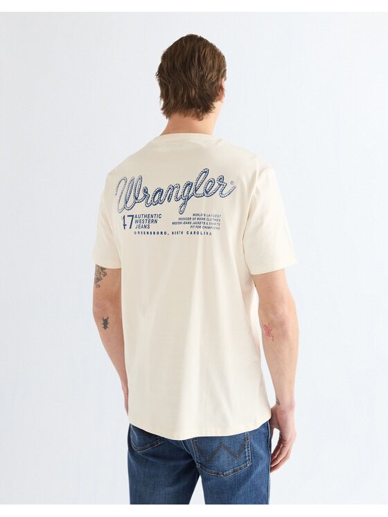 Wrangler Wrangler T-Shirt GRAPHIC TEE Biały Regular Fit