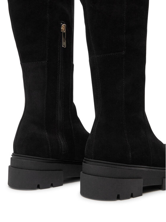 Tommy Hilfiger Tommy Hilfiger Botforti Suede Over-The-Knee Boot FW0FW08159 Melns