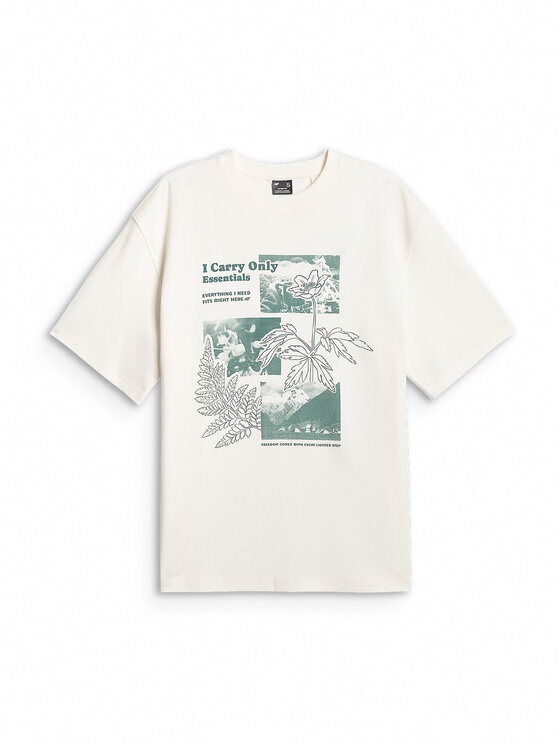 4F 4F T-Shirt CAMP Biały Loose Fit