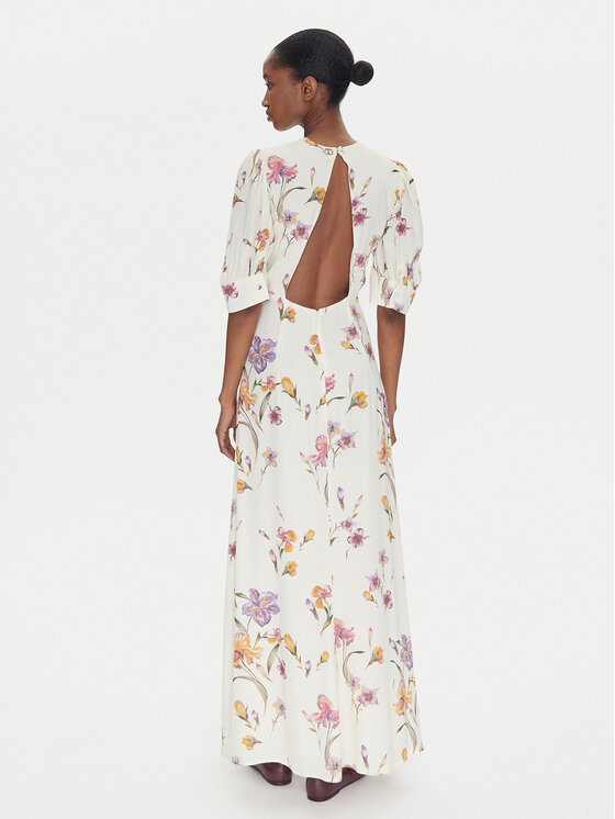 TWINSET TWINSET Poletna obleka 251TP2770 Écru Slim Fit