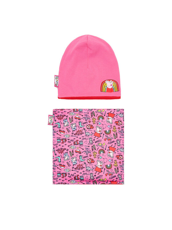Peppa Pig Komplet czapka i komin ACCCS-AW24-112PP Różowy