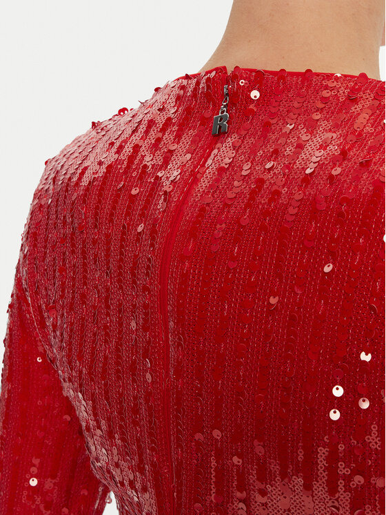 ROTATE ROTATE Coctailkleid Rositana 1131503017 Rot Slim Fit