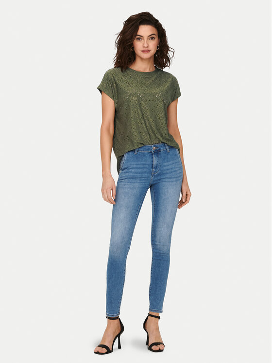 ONLY ONLY Majica Smilla 15231005 Zelena Regular Fit