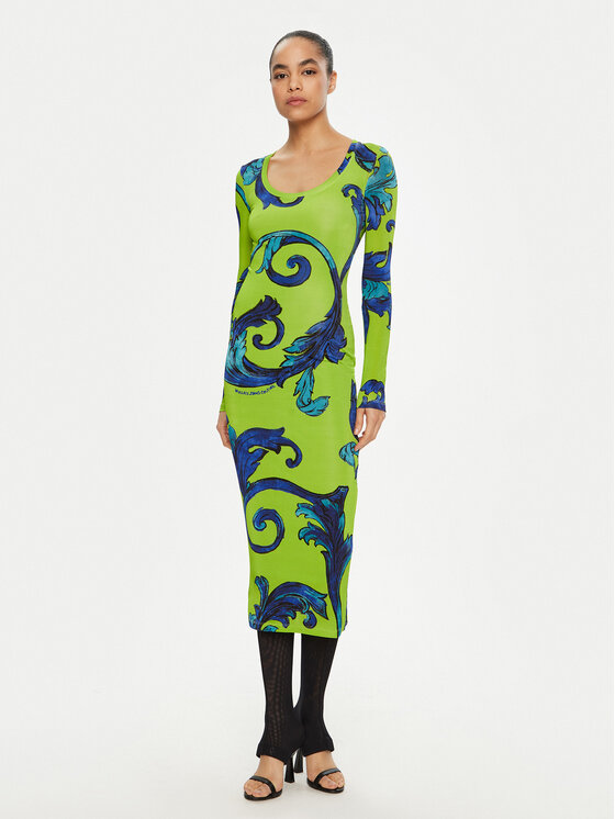 Versace Jeans Couture Vestito da giorno 78HAO920 Verde Regular Fit, taglia : 42