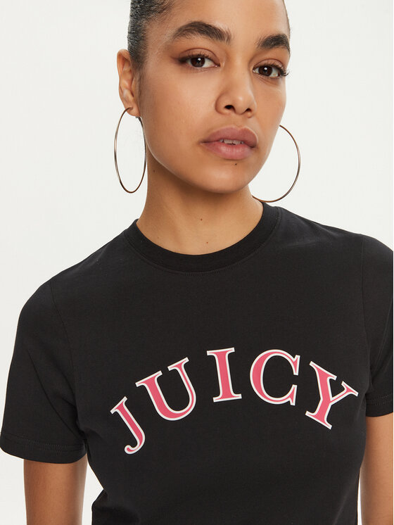 Juicy Couture Juicy Couture T-Shirt College Gf JCSCT224414 Czarny Regular Fit