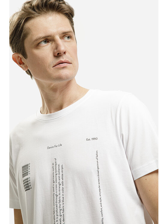 Cross Jeans Cross Jeans T-Shirt 16064-008 Biały Regular Fit