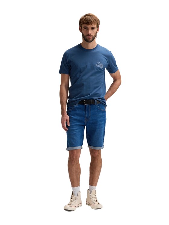 Lee Lee Szorty jeansowe 5 Pocket Short Niebieski Regular Fit