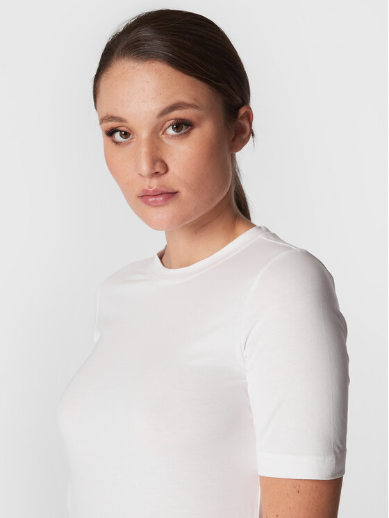 Gina Tricot Gina Tricot Tricou Basic 17937 Alb Regular Fit