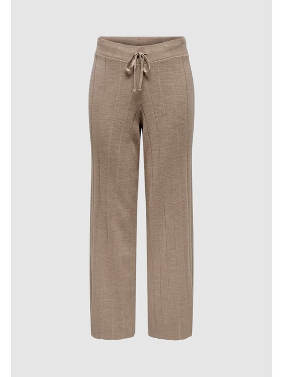 ONLY ONLY Pantaloni da donna ONLTESS MW PANT KNT Beige Regular Fit