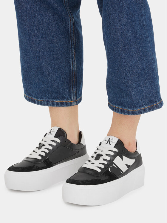 Calvin Klein Jeans Calvin Klein Jeans Sneakers Cupsole Flatform Mix Lth Wn YW0YW01227 Nero