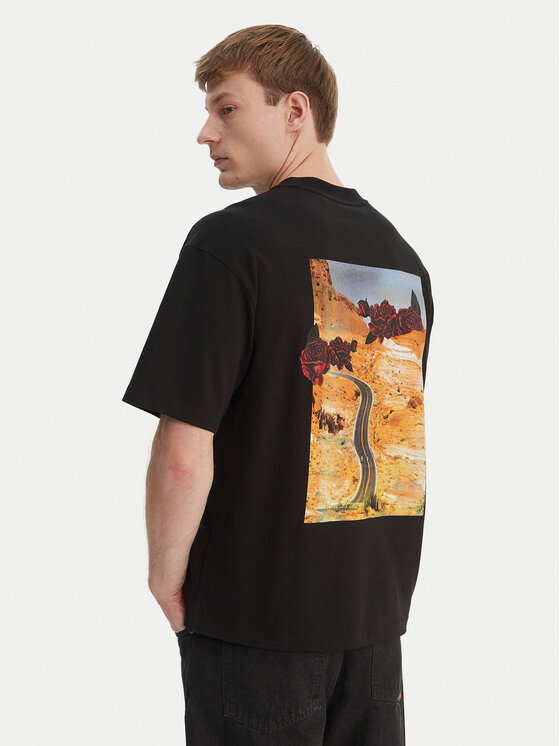 HUGO Tricou Domans 50564642 Negru Oversize