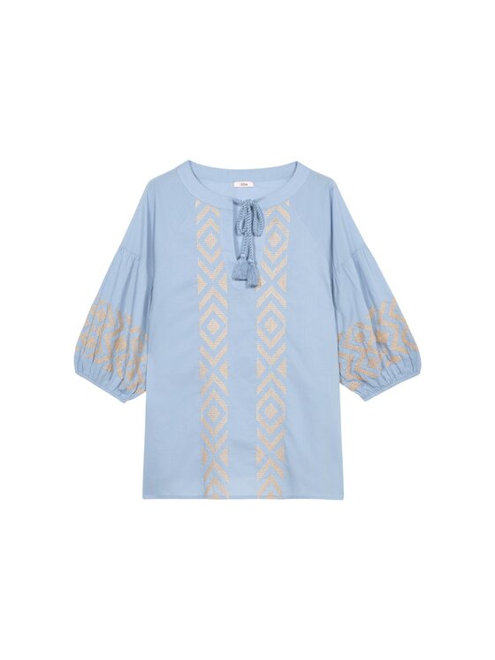 Oltre Oltre Bluzka 2461J000687N004 Turkusowy Over Fit