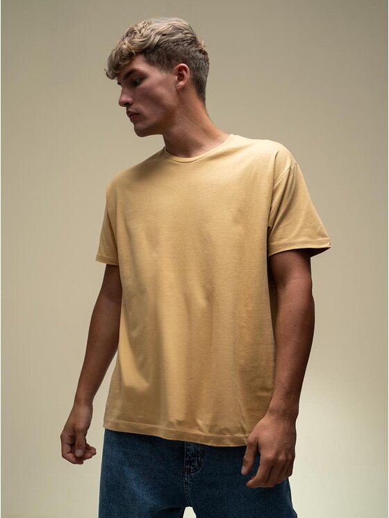 Urban City Urban City T-Shirt T-Shirt Męski Beżowy UrbanCity No Logo S Beżowy Regular Fit