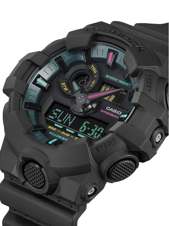 G-Shock G-Shock Sat Multi-Fluorescent Accents GA-700MF-1AER Crna
