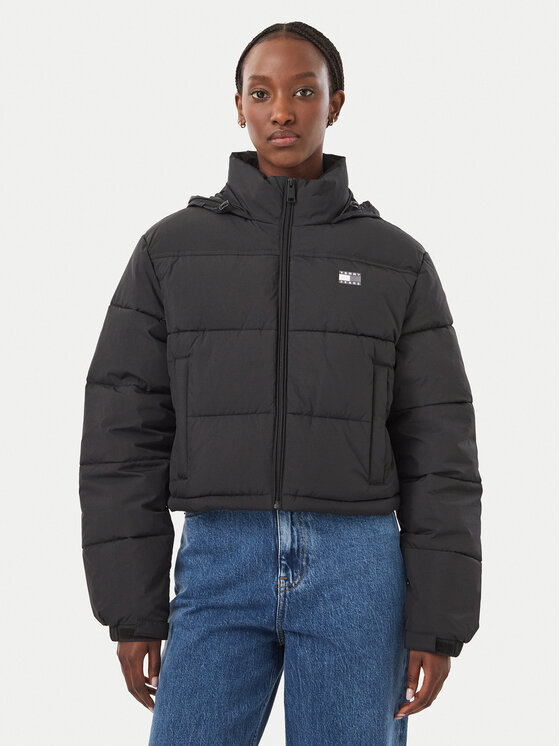 Tommy Jeans Tommy Jeans Зимно яке Flag Ess DW0DW21620 Черен Regular Fit