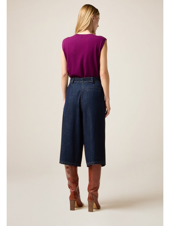 Oltre Oltre Pantaloncini di tessuto P00YR009220N034 Blu A-Line Fit