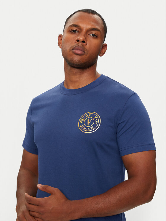 Versace Jeans Couture Versace Jeans Couture Majica 77GAHT00 CJ00T Modra Slim Fit
