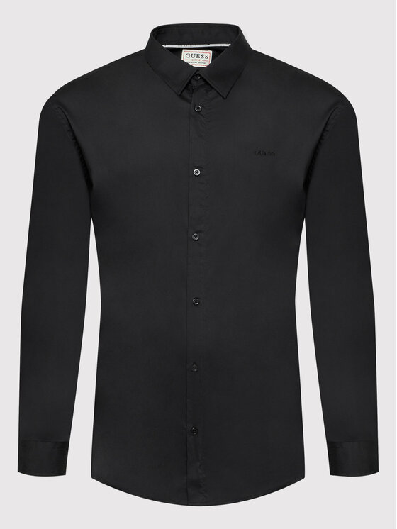 Guess Guess Koszula Sunset M1YH20 W7ZK1 Czarny Slim Fit