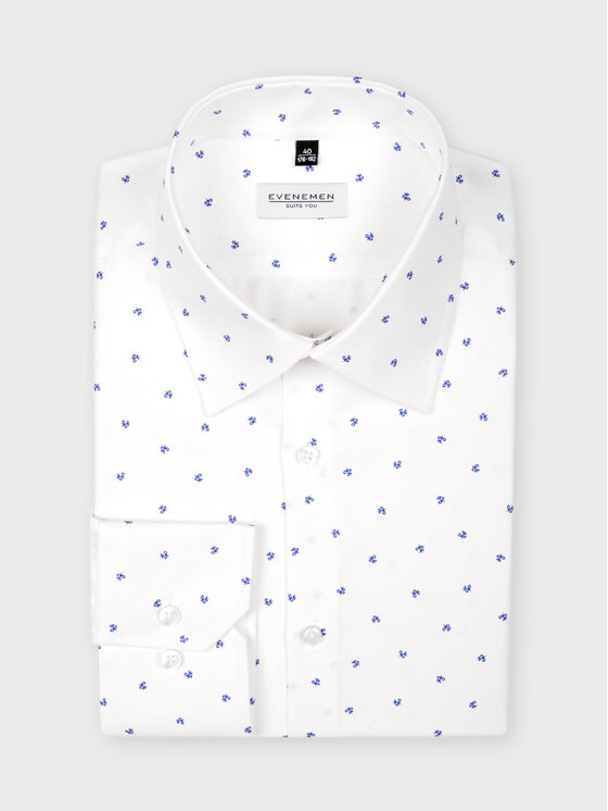 Evenemen Evenemen Koszula STAMPA K60081 Biały Slim Fit