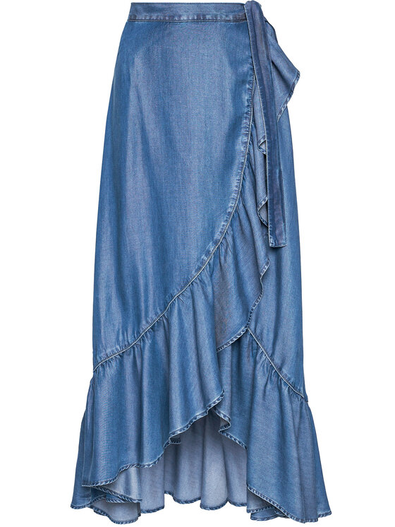 Guess Guess Maxi sukňa W1GD85 D4D21 Modrá Regular Fit