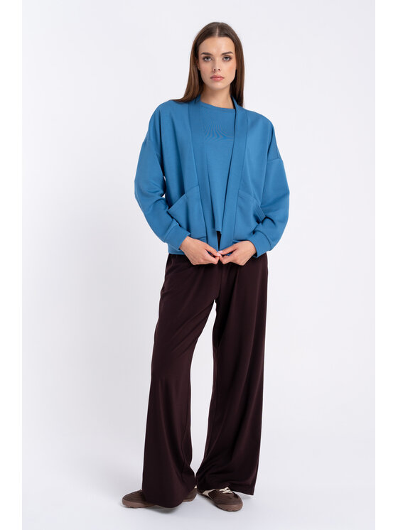 CLICK CLICK Kardigan 71-0046 Niebieski Regular Fit