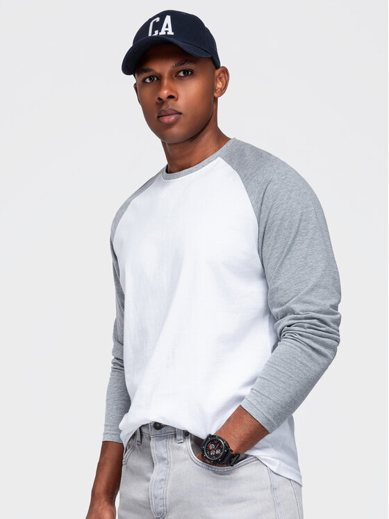 Ombre Ombre S dlouhým rukávem OM-LSCL-0141 Šedá Regular Fit