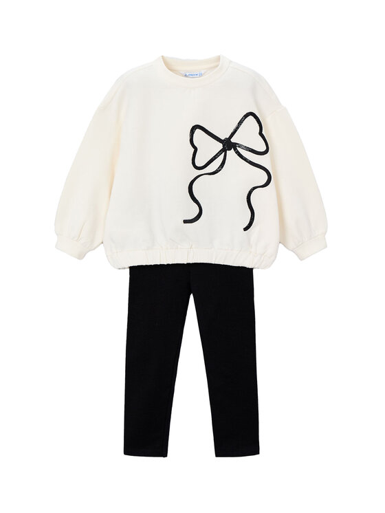 Mayoral Mayoral Комплект суитшърт и клин 4720 Бежов Regular Fit