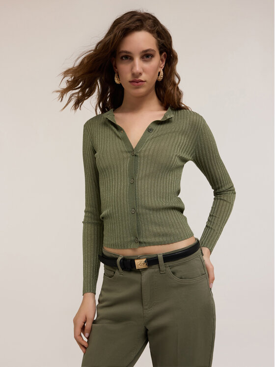 Motivi Motivi Cardigan M324W003407N015 Verde Slim Fit