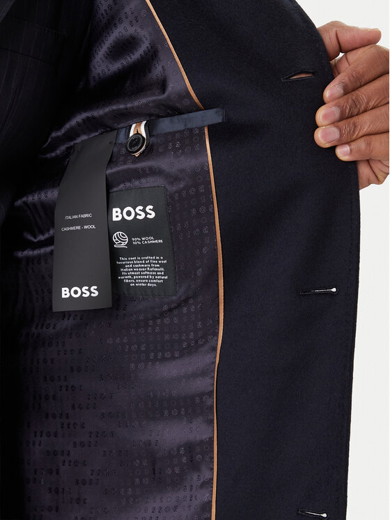 BOSS BOSS Вълнено палто H-Hyde 50551078 Тъмносин Slim Fit