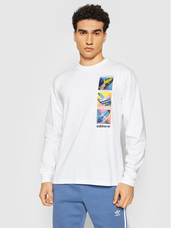 adidas adidas Majica z dolgimi rokavi Summer Icons Tee H31312 Bela Regular Fit