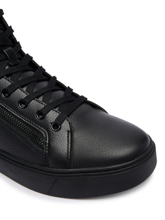 Calvin Klein Calvin Klein Tenisice Classic Cup Mid Laceup Zip Lth YM0YM01428 Crna