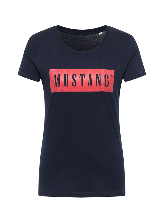 Mustang Mustang T-Shirt Alina C Logo Tee Niebieski Regular Fit