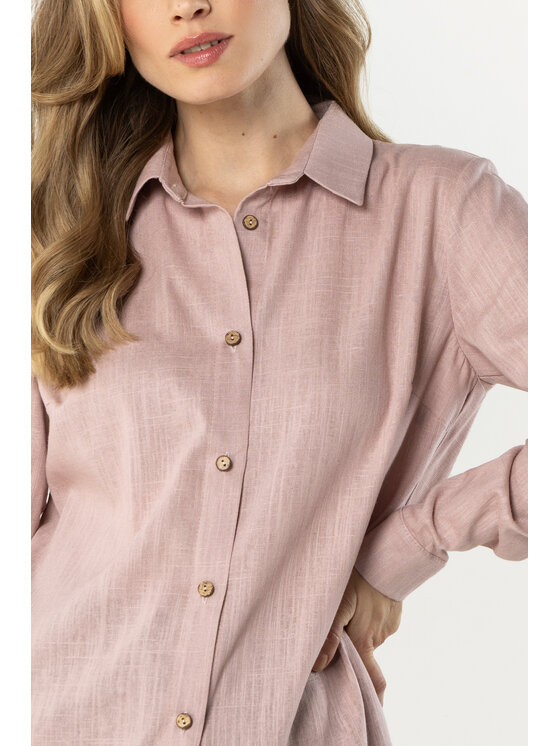 Awama Awama Koszula A768 Różowy Basic Fit