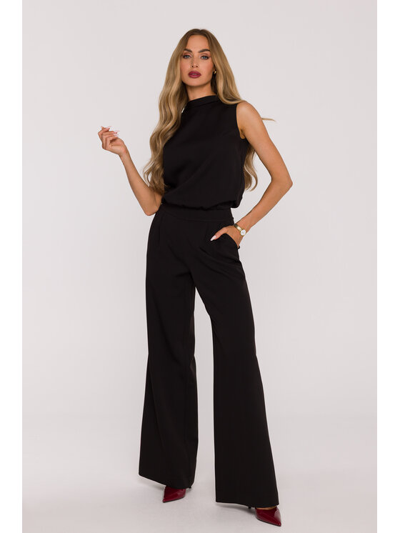 Made of Emotion Made of Emotion Kombinezon M382 Czarny Wide Leg