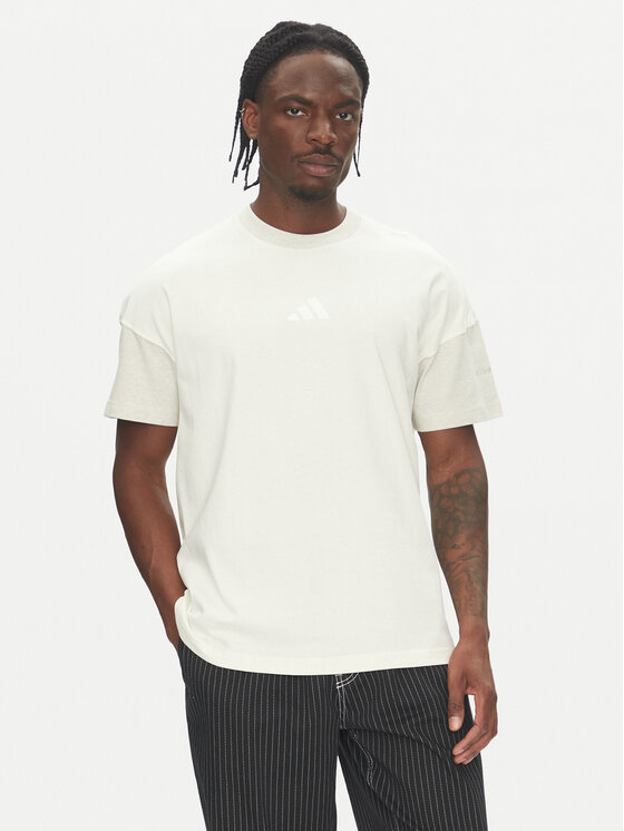 adidas adidas T-Shirt ALL SZN Colorblock JJ3679 Biały Loose Fit