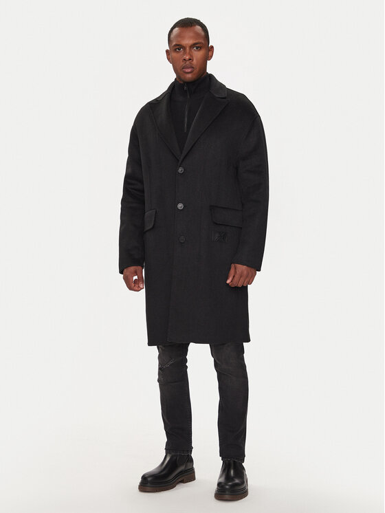 Richmond X Richmond X Palton de lână Gliano UMA24089CP Negru Regular Fit