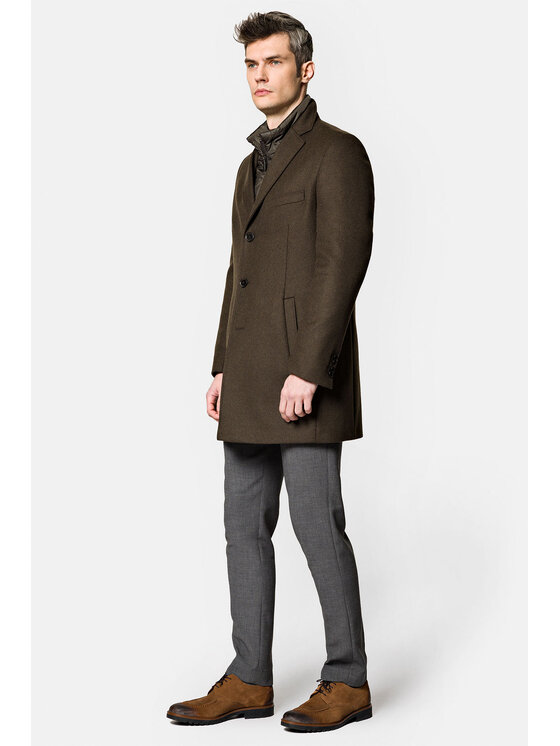 Lancerto Lancerto Płaszcz wełniany Wolfsburg KU054222000013 Zielony Regular Fit