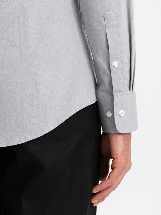 Ombre Ombre Koszula OM-SHCS-0175 Szary Slim Fit