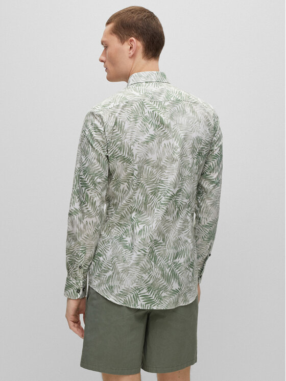 Camicia 50490034 Verde Slim Fit