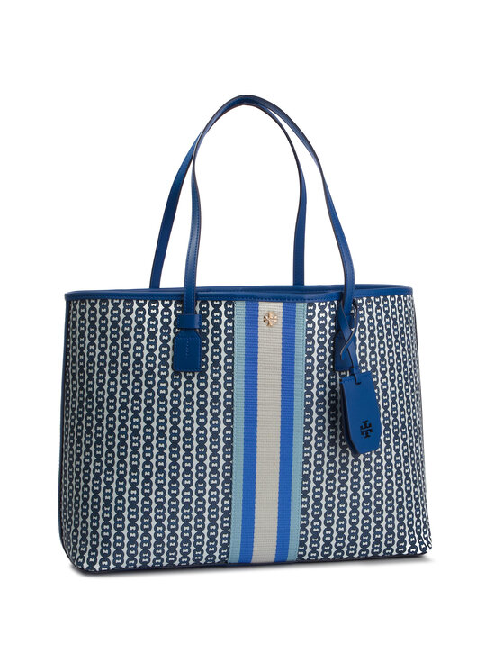 Tory Burch Sac a main Gemini Link Convas Tote 53303 Bleu Modivo