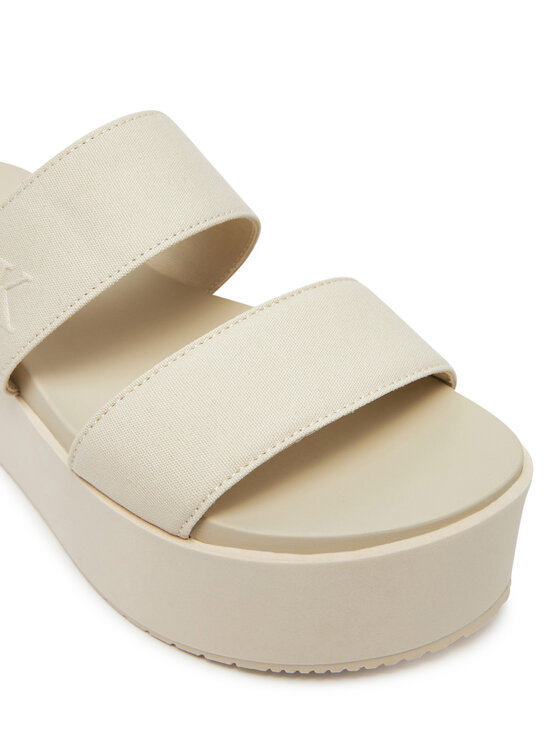 Calvin Klein Jeans Calvin Klein Jeans Шльопанці Flatform Sandal Webbing In YW0YW01789 Écru