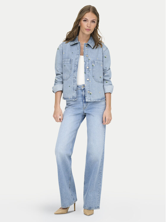 ONLY ONLY Τζιν πουκάμισο Cassie 15349520 Μπλε Oversize